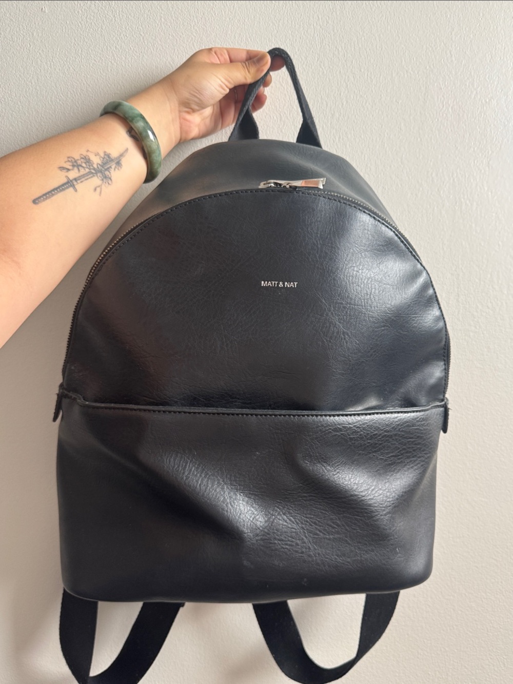 Matt & Nat Black Vegan Leather Mini Backpack